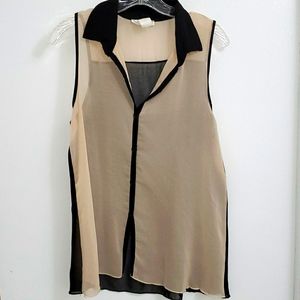 Sleeveless sheer blouse